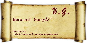 Wenczel Gergő névjegykártya
