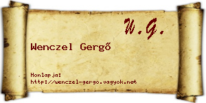 Wenczel Gergő névjegykártya